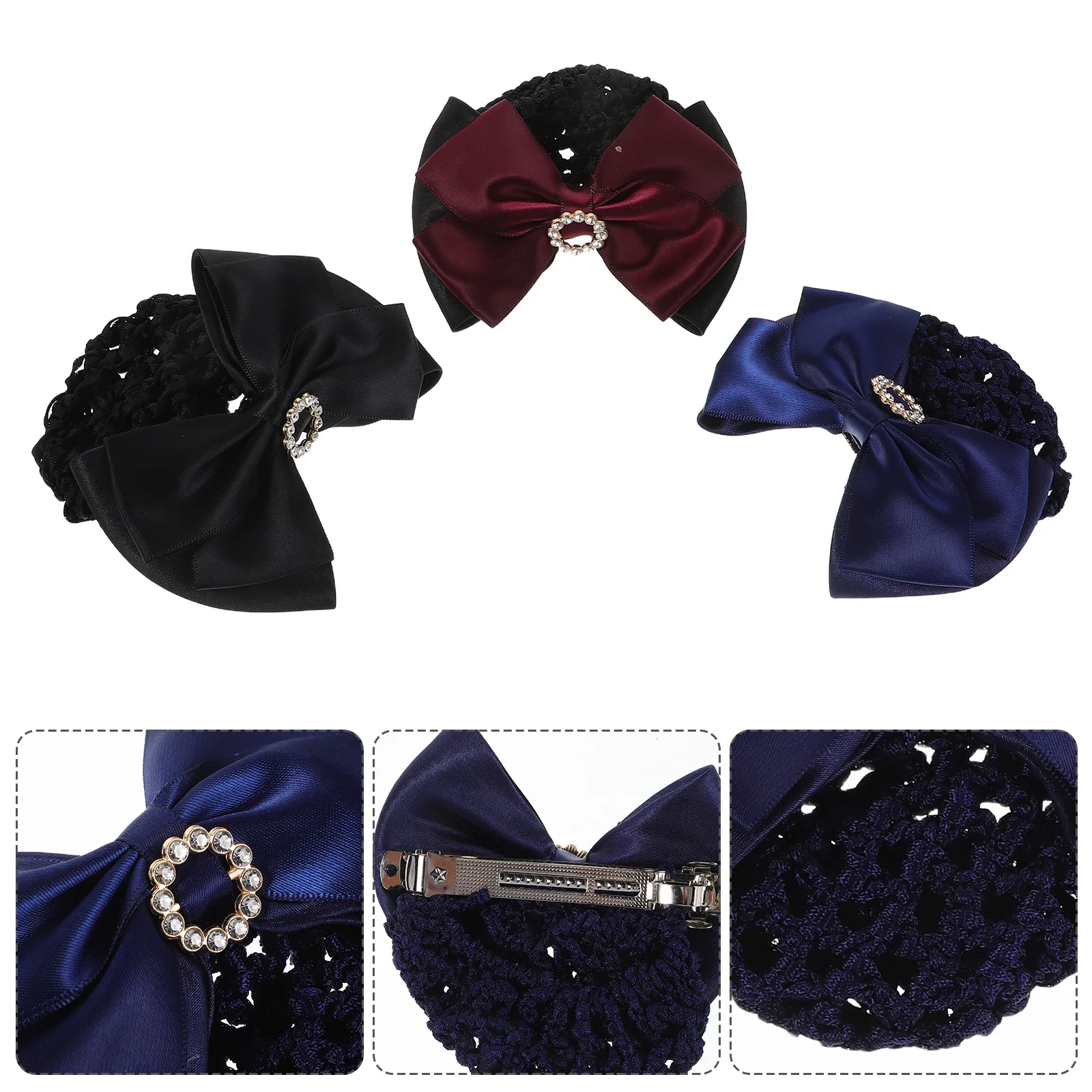 3pcs Professional Net Women Nurse Accessories Resin Rhinestone Bow Elastic Mesh Bun Cover Durable Comfortable Black Blue
3pcs Professional Net Women Nurse Accessories Resin Rhinestone Bow Elastic Mesh Bun Cover Durable Comfortable Black Blue