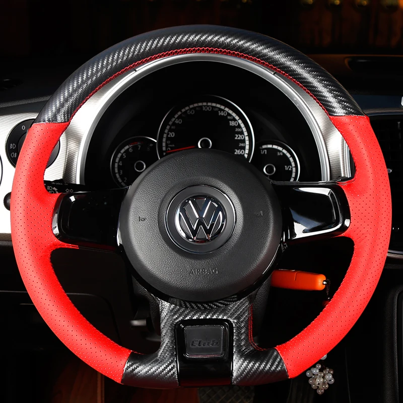 Чехол на руль автомобиля из кожи и матового углеродного волокна для Volkswagen VW Beetle 2012-2019, автомобильные аксессуары
Чехол на руль автомобиля из кожи и матового углеродного волокна для Volkswagen VW Beetle 2012-2019, автомобильные аксессуары