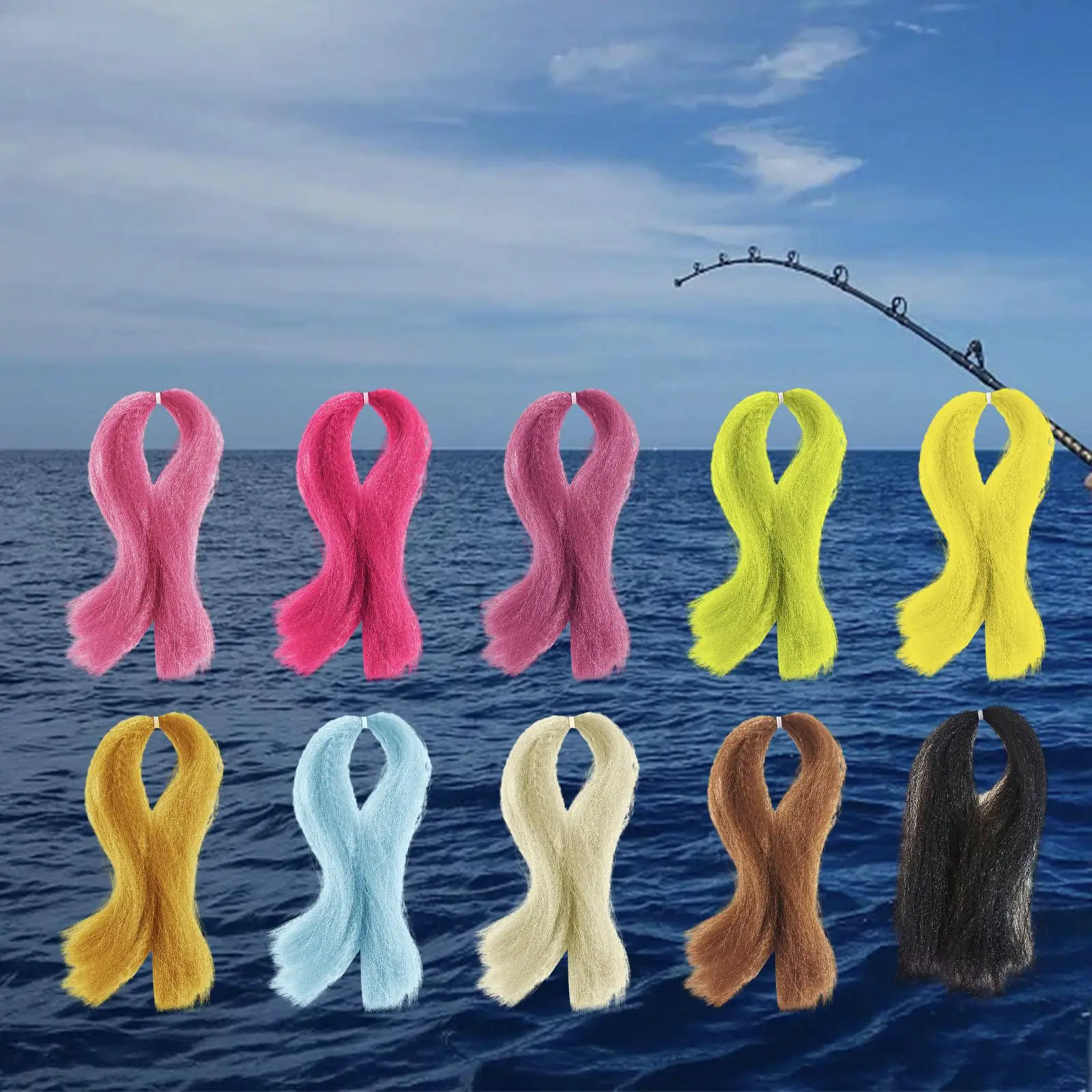 Fly Tying Thread Fly Fishing Wire Streamer Tail Wing Bucktail DIY Fly Tying Material Long Fiber Silk for Salmon, Grass Carp
Fly Tying Thread Fly Fishing Wire Streamer Tail Wing Bucktail DIY Fly Tying Material Long Fiber Silk for Salmon, Grass Carp