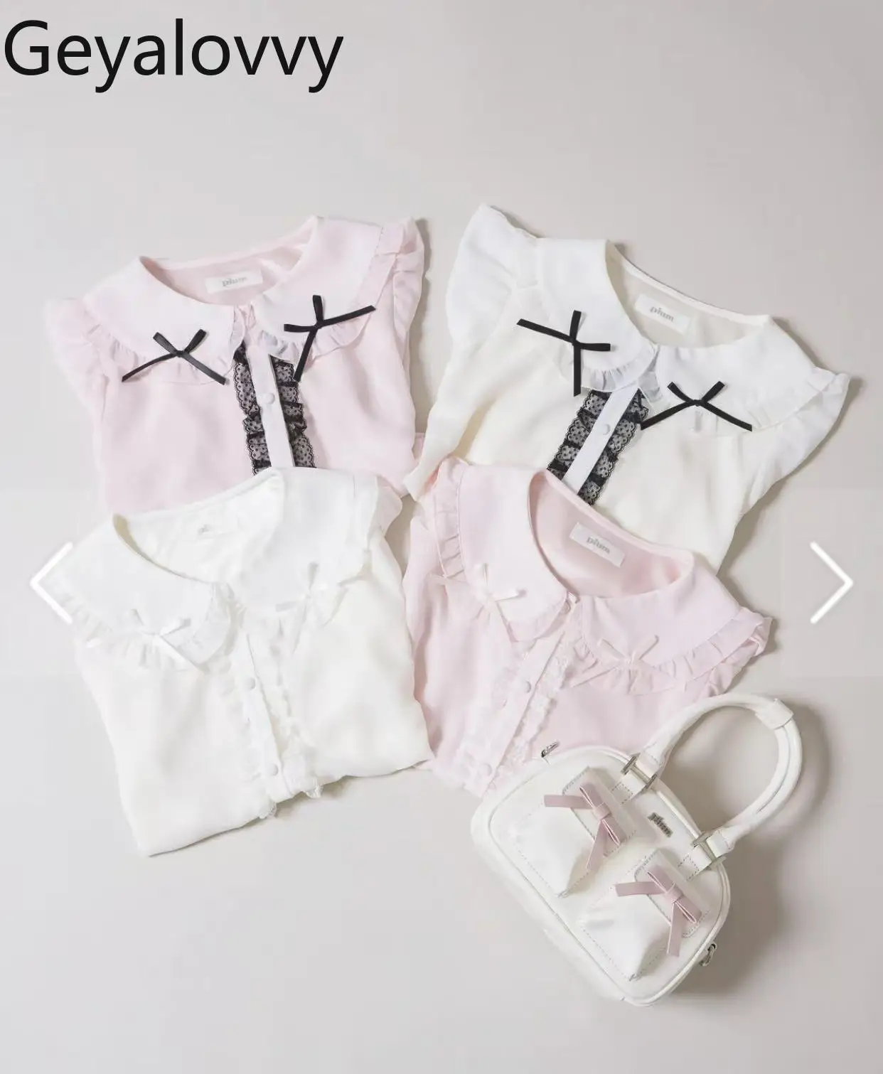 Mine Japanese Shirt Women Summer New Sweet Lace Stitching Doll Collar Short Sleeve Blouse Top Lolita Girls White Black Blouses
Mine Japanese Shirt Women Summer New Sweet Lace Stitching Doll Collar Short Sleeve Blouse Top Lolita Girls White Black Blouses