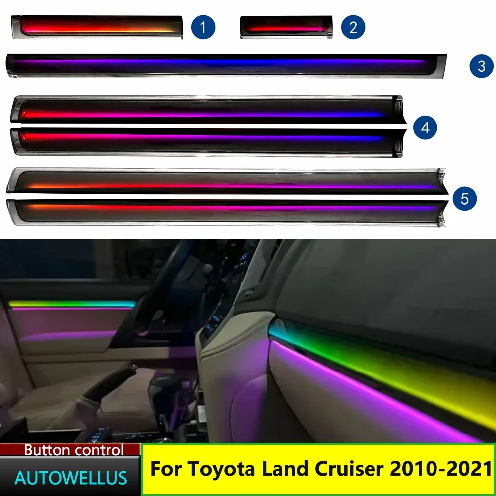 Светодиодная атмосферная лампа для Toyota LAND CRUISER 2010-2021, автомобильное внутреннее освещение, окружающее освещение, 1:1, декоративная панель, световой звуковой сигнал, кольцо
Светодиодная атмосферная лампа для Toyota LAND CRUISER 2010-2021, автомобильное внутреннее освещение, окружающее освещение, 1:1, декоративная панель, световой звуковой сигнал, кольцо