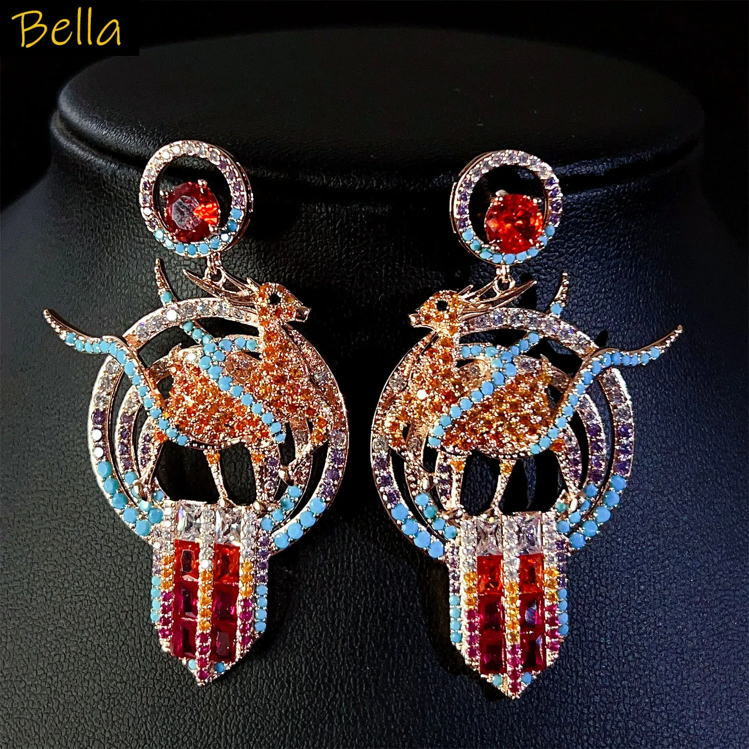 Unique Earrings Deer Colorful Pink Blue Orange Zirconia Luxury Exquisite Jewelry Dinner Party Gown Dangling Earrings for women
Unique Earrings Deer Colorful Pink Blue Orange Zirconia Luxury Exquisite Jewelry Dinner Party Gown Dangling Earrings for women