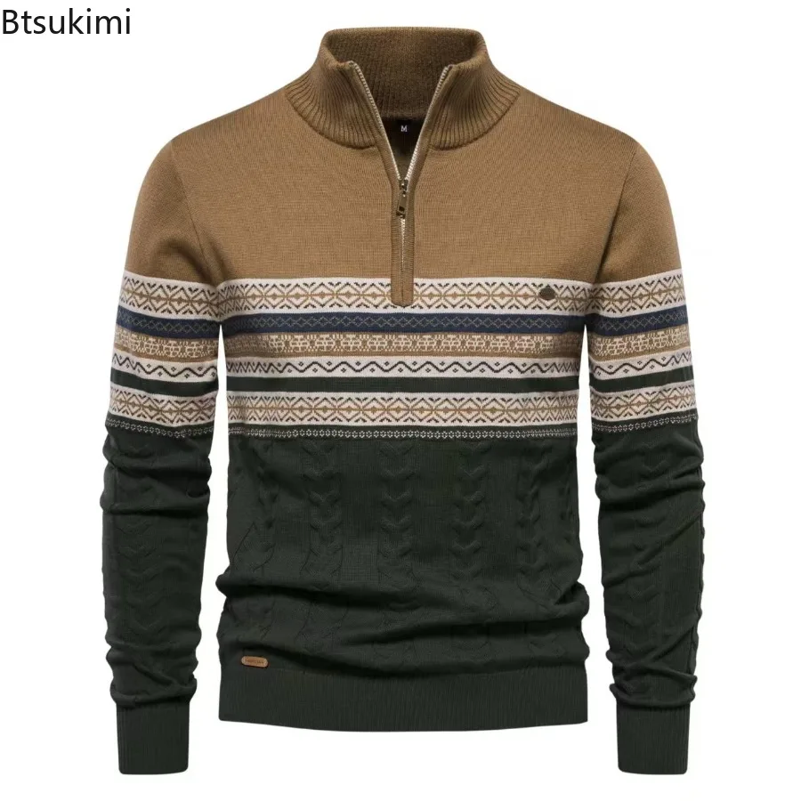 New Men's High-end Jacquard Knitted Sweaters Autumn Winter Mock Neck Zipper Pullovers Ethnic Patterns Warm Casual Sweaters Male
New Men's High-end Jacquard Knitted Sweaters Autumn Winter Mock Neck Zipper Pullovers Ethnic Patterns Warm Casual Sweaters Male