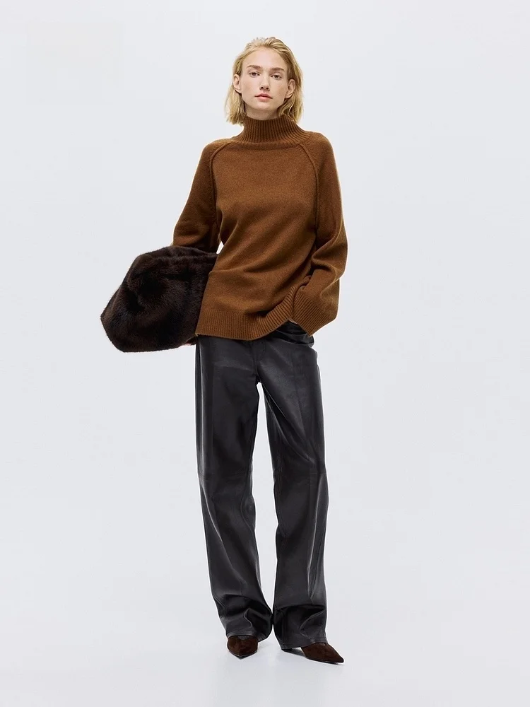 H&M Summer Women's High Collar Oversized Sweater 1293460 Casual Style plus Size Regular Thickness Wool Blend Polyester Acrylic
H&M Summer Women's High Collar Oversized Sweater 1293460 Casual Style plus Size Regular Thickness Wool Blend Polyester Acrylic