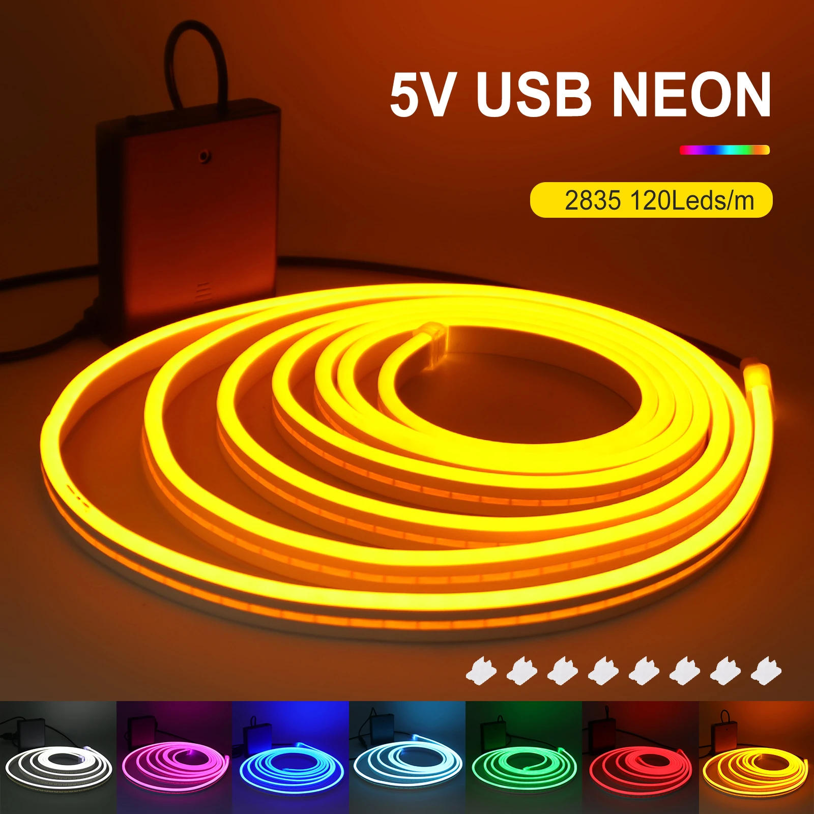AA Battery Box LED Neon Sign Light Strip 5V 2835 120Leds/m Waterproof Neon Lamp Flexible Tape Silicone Backlight DIY Room Decor
AA Battery Box LED Neon Sign Light Strip 5V 2835 120Leds/m Waterproof Neon Lamp Flexible Tape Silicone Backlight DIY Room Decor