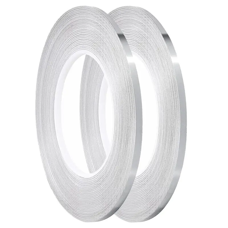 QWE-Self-Adhesive Craft Stripe Tape Gift Wrapping, Decorating Walls, 2Rolls,1/5Inx55yd Each (Silver)
QWE-Self-Adhesive Craft Stripe Tape Gift Wrapping, Decorating Walls, 2Rolls,1/5Inx55yd Each (Silver)