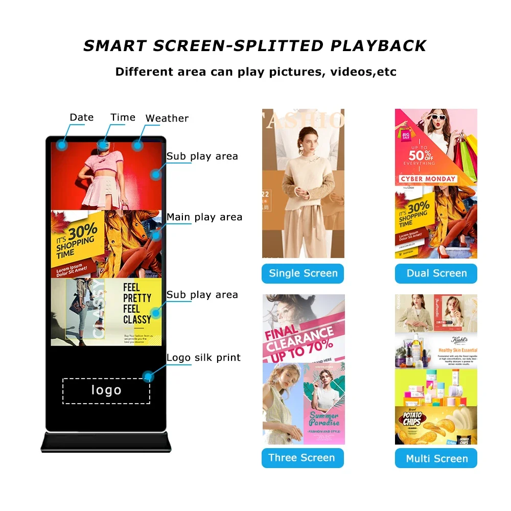 55-Inch 100-inch indoor touchscreen LCD out-of-home advertising totem kiosk CMS software Light Emitting Diode screen Digital
55-Inch 100-inch indoor touchscreen LCD out-of-home advertising totem kiosk CMS software Light Emitting Diode screen Digital