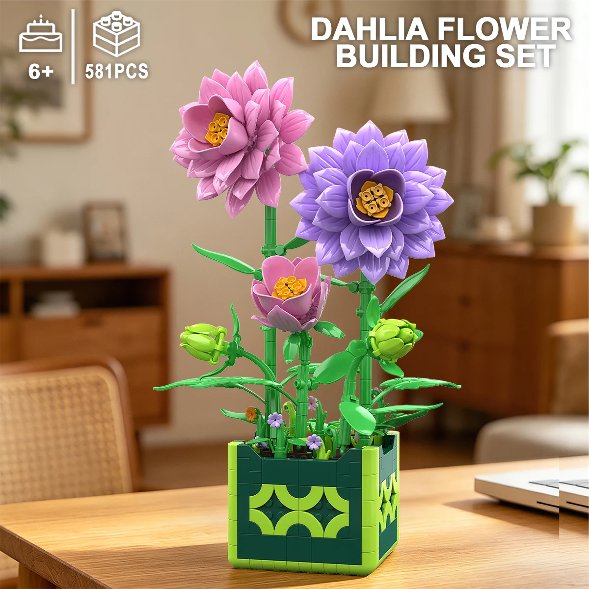 Dahlia Potted Plant Model Building Blocks Educational Toys Bricks Puzzle Sets Desktop Ornament Valentine's Day Christmas Gift
Dahlia Potted Plant Model Building Blocks Educational Toys Bricks Puzzle Sets Desktop Ornament Valentine's Day Christmas Gift