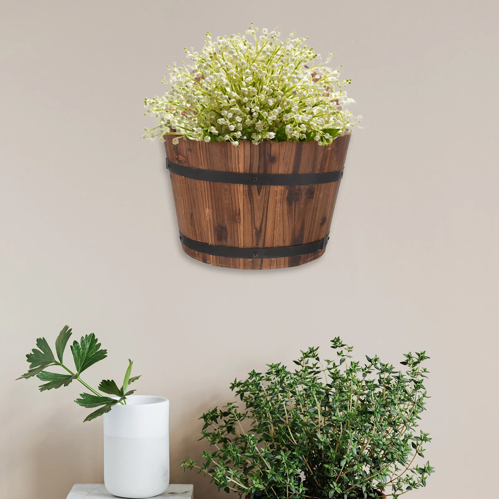 Creative Wooden Wall Mount Flower Pot Decorative Hanging Planter for Indoor Outdoor Balcony Garden Raised Garden Bed
Creative Wooden Wall Mount Flower Pot Decorative Hanging Planter for Indoor Outdoor Balcony Garden Raised Garden Bed