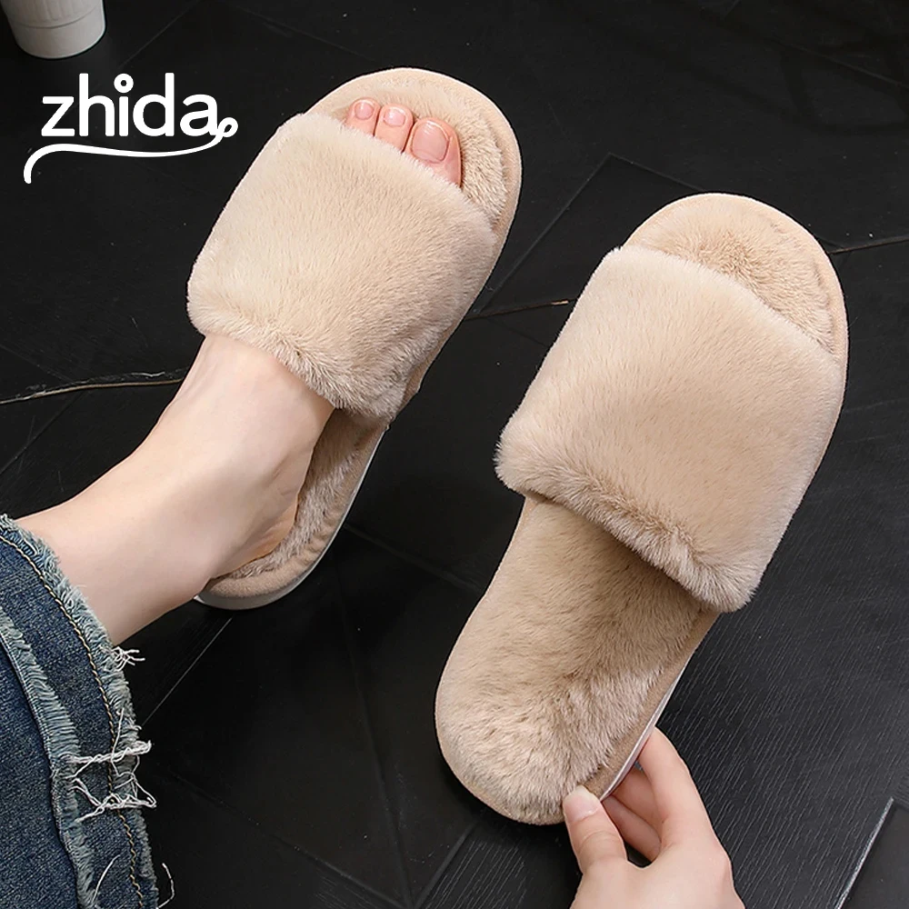 ZHIDA Winter Women Furry Slippers Casual Warm Plush Home Slippers Indoor Non-Slip Flats Shoes Woman Warm Shoes Couple Slides
ZHIDA Winter Women Furry Slippers Casual Warm Plush Home Slippers Indoor Non-Slip Flats Shoes Woman Warm Shoes Couple Slides