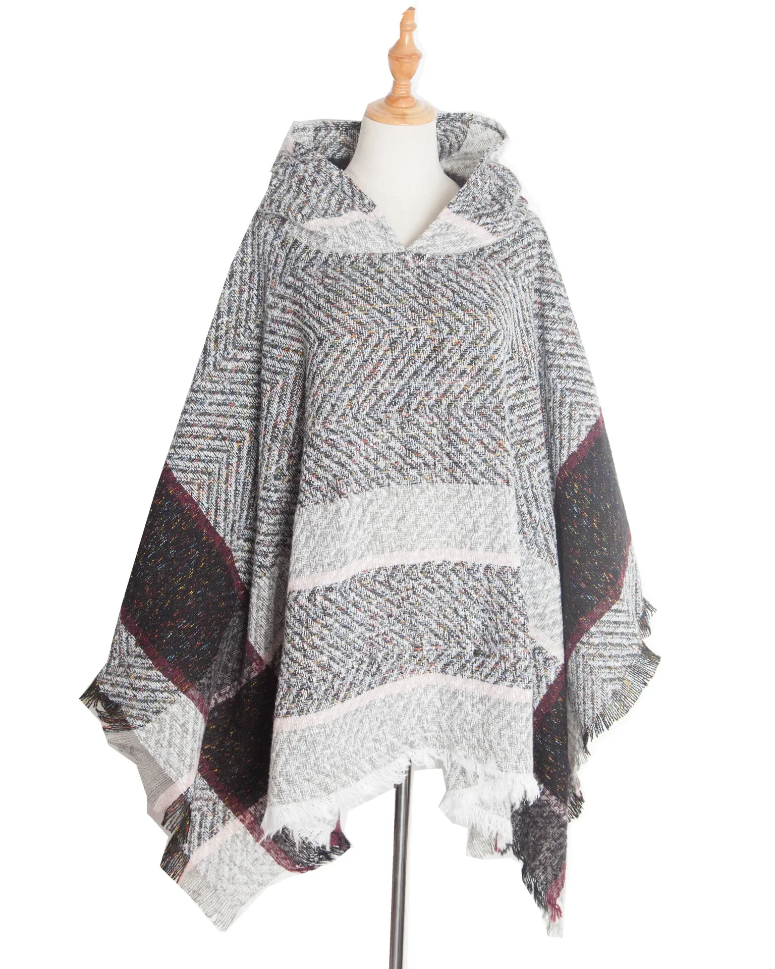 New Autumn Winter Fishbone Pattern Women's Hooded Cape Pullover Cape Women Poncho Lady Capes Gray Cloaks
New Autumn Winter Fishbone Pattern Women's Hooded Cape Pullover Cape Women Poncho Lady Capes Gray Cloaks