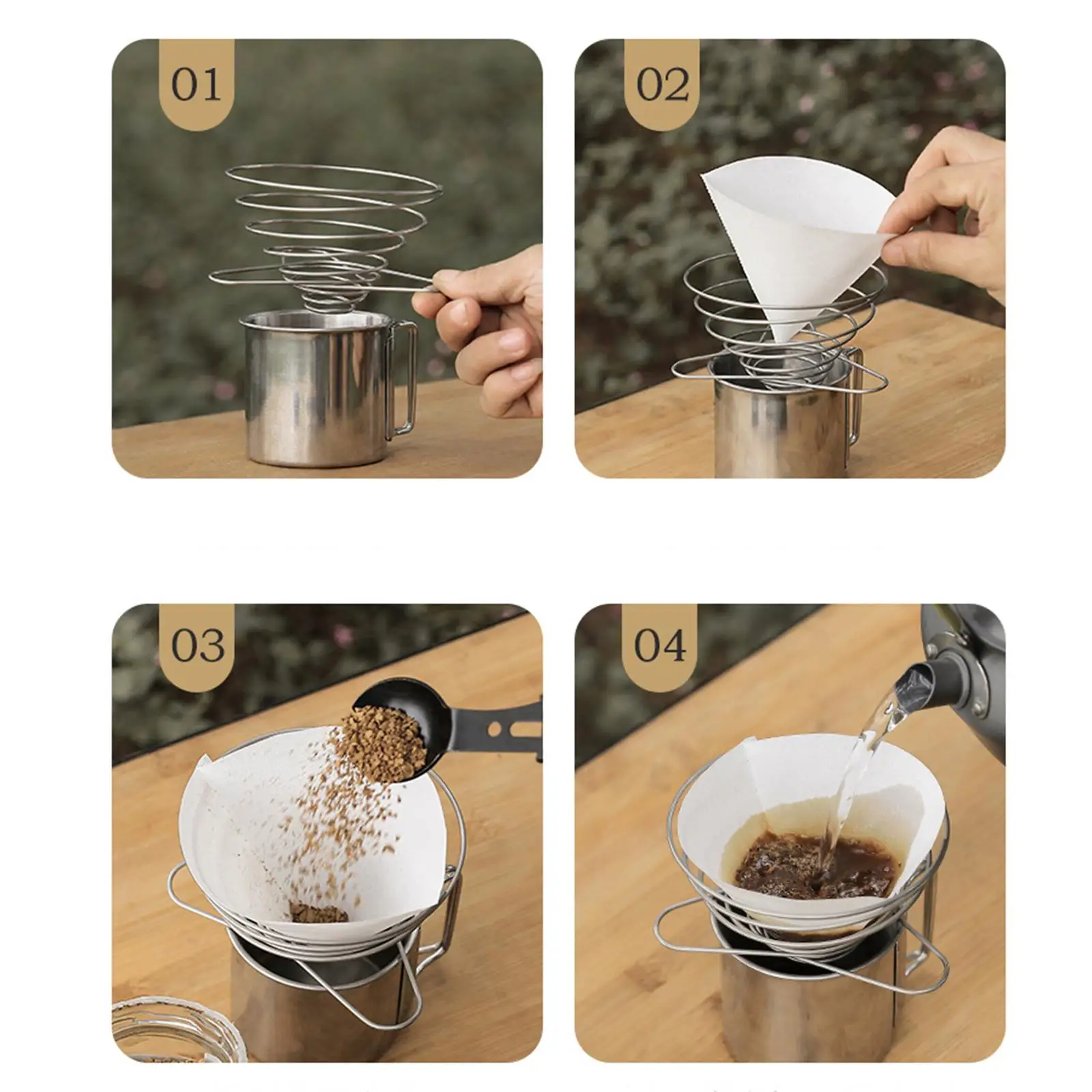Creative Portable Coffee Dripper Stainless Steel Mesh Collapsible Filter for Office Home Travel Brewing
Creative Portable Coffee Dripper Stainless Steel Mesh Collapsible Filter for Office Home Travel Brewing
