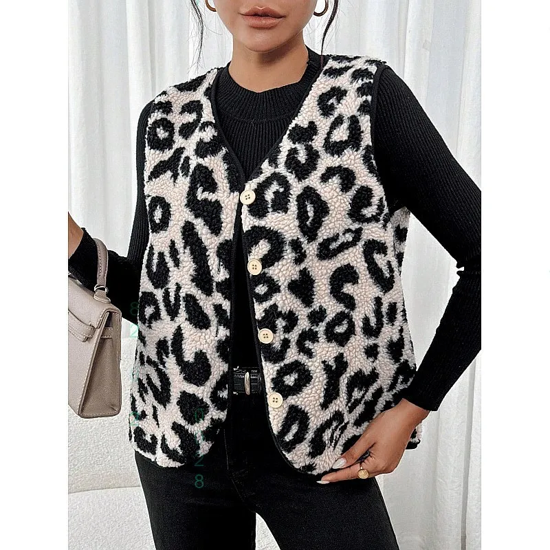 Women's Faux Fur Vest Leopard Print Winter Vest Soft Outerwear Vests
Women's Faux Fur Vest Leopard Print Winter Vest Soft Outerwear Vests