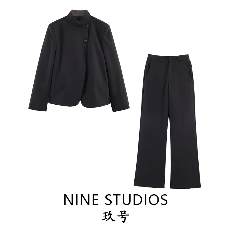Женский костюм NINE ZAR: пиджак с высоким воротником и пуговицами, свободные брюки, длинный рукав, высокая талия, свободный крой, модный, весна 2026
Женский костюм NINE ZAR: пиджак с высоким воротником и пуговицами, свободные брюки, длинный рукав, высокая талия, свободный крой, модный, весна 2026