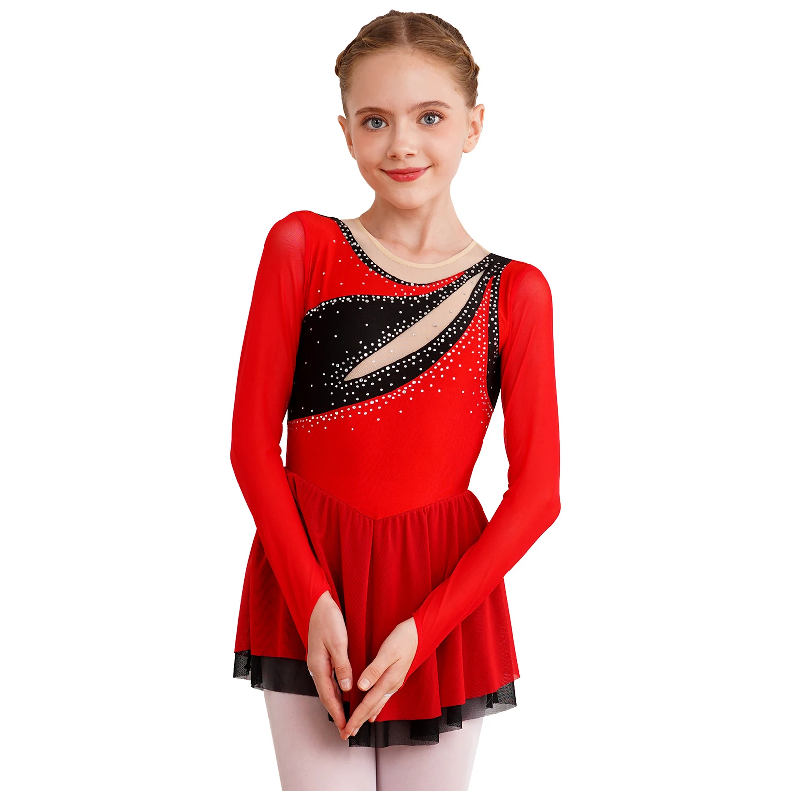 Girls Ballet Lyrical Modren Dance Dress Rhythmic Gymnastics Leotard Tutu Dancewear Mesh Splice Fancy Skating Costume Stage Play
Girls Ballet Lyrical Modren Dance Dress Rhythmic Gymnastics Leotard Tutu Dancewear Mesh Splice Fancy Skating Costume Stage Play