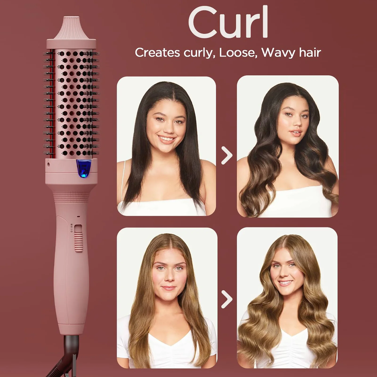 Thermal Brush For Blowout Look 1.5 Inch Negative Ion Heated Round Brush Curling Iron For Straightening Curling Styling Travel
Thermal Brush For Blowout Look 1.5 Inch Negative Ion Heated Round Brush Curling Iron For Straightening Curling Styling Travel