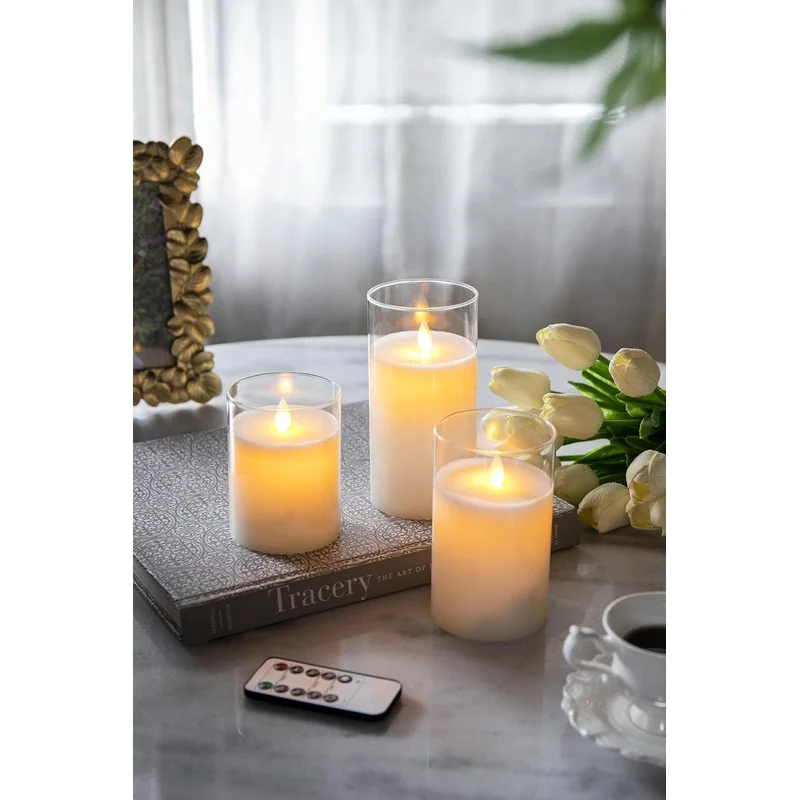 3D Real Flame-Effect LED Wax Candles with Remote Timer, White, 3 Sizes
3D Real Flame-Effect LED Wax Candles with Remote Timer, White, 3 Sizes