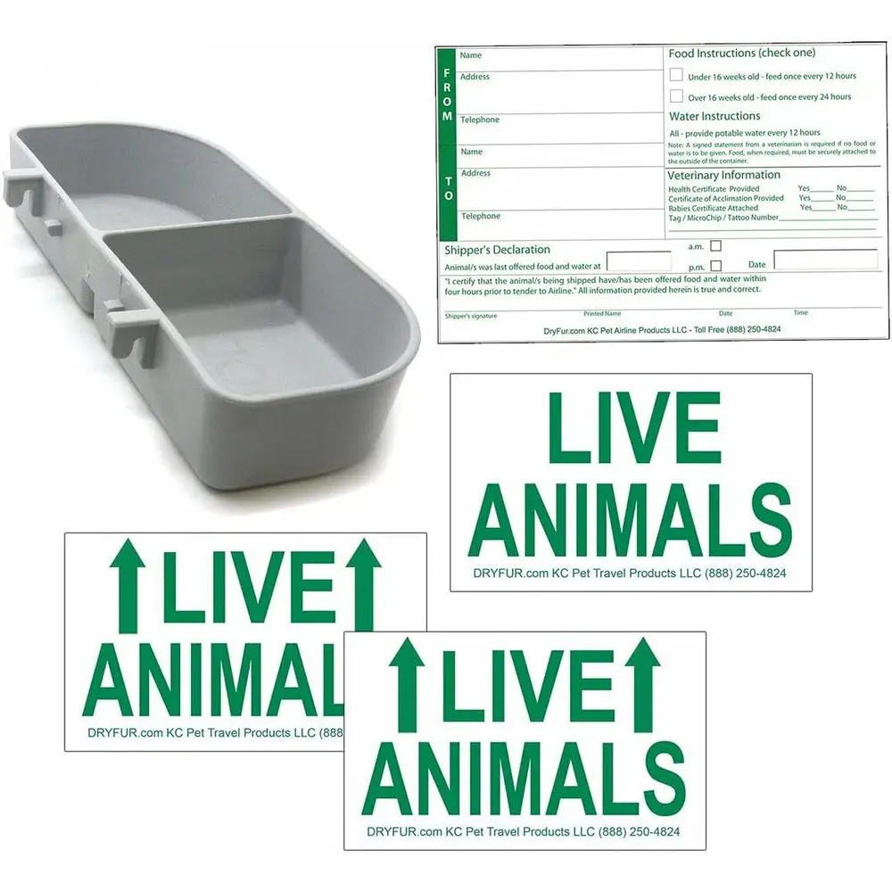 Kennel Travel Kit or Pets - Hook-On Dish & Live Animal Labels (Medium)
Kennel Travel Kit or Pets - Hook-On Dish & Live Animal Labels (Medium)