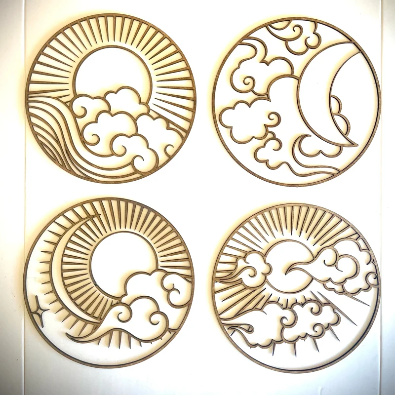 Sun, moon, & clouds quartet mandala wood wall art, 4 panel in multiple sizes and finishes, decor wall art original
Sun, moon, & clouds quartet mandala wood wall art, 4 panel in multiple sizes and finishes, decor wall art original