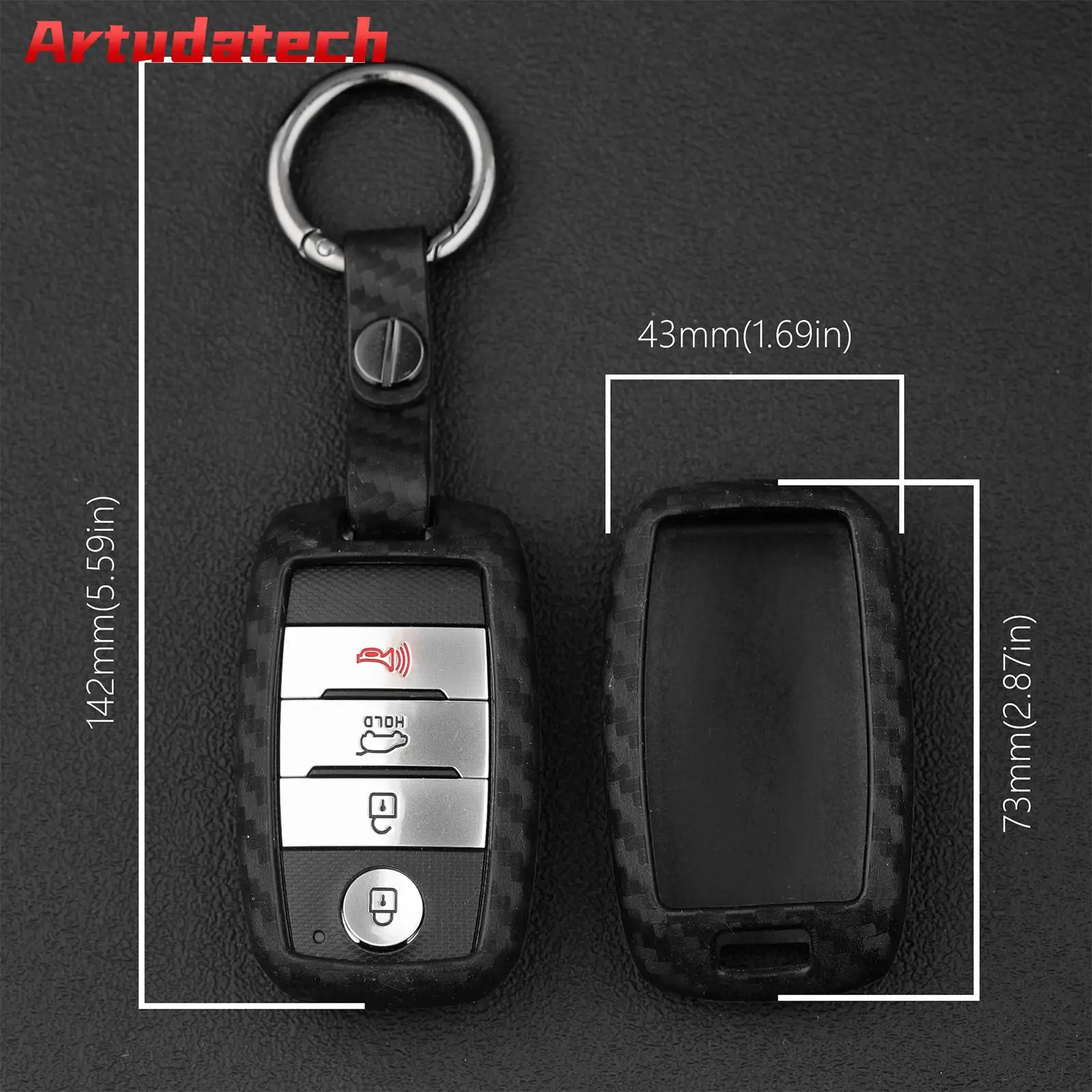 Artudatech Leather Silicone Car Key Case Cover With Buckle For Kia No Key Included
Artudatech Leather Silicone Car Key Case Cover With Buckle For Kia No Key Included