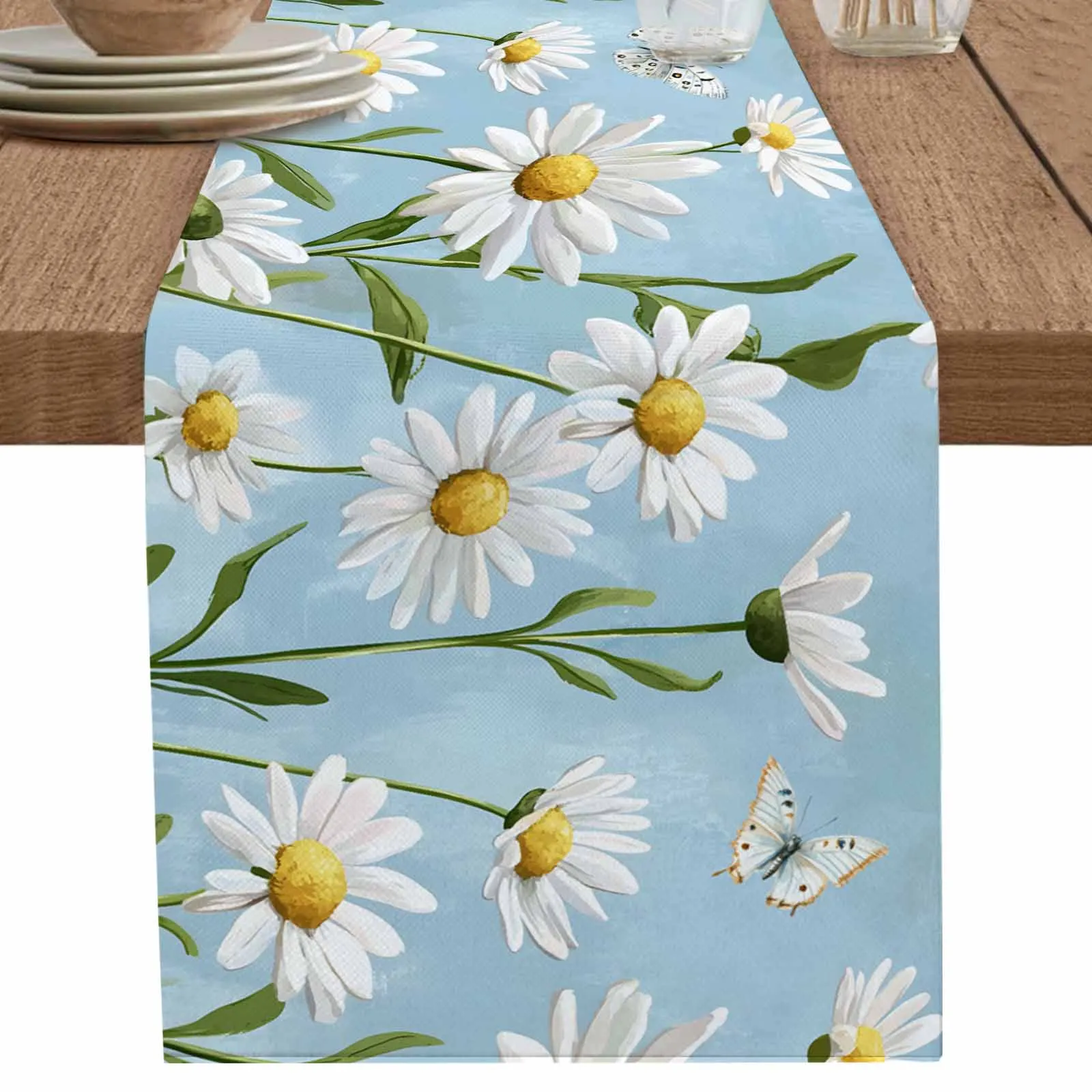 Spring White Daisy Butterfly Festival Table Runners Wedding Party Decor Kitchen Placemat Home Coffee Decor Dining Tableware Pads
Spring White Daisy Butterfly Festival Table Runners Wedding Party Decor Kitchen Placemat Home Coffee Decor Dining Tableware Pads