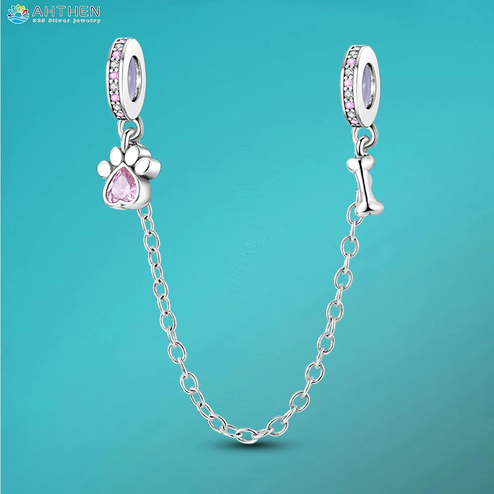 Ahthen 925 Sterling Silver Bead Paw Prints and Bones Safety Chain fit Original Pandora Bracelets or Necklaces for Women Jewelry
Ahthen 925 Sterling Silver Bead Paw Prints and Bones Safety Chain fit Original Pandora Bracelets or Necklaces for Women Jewelry