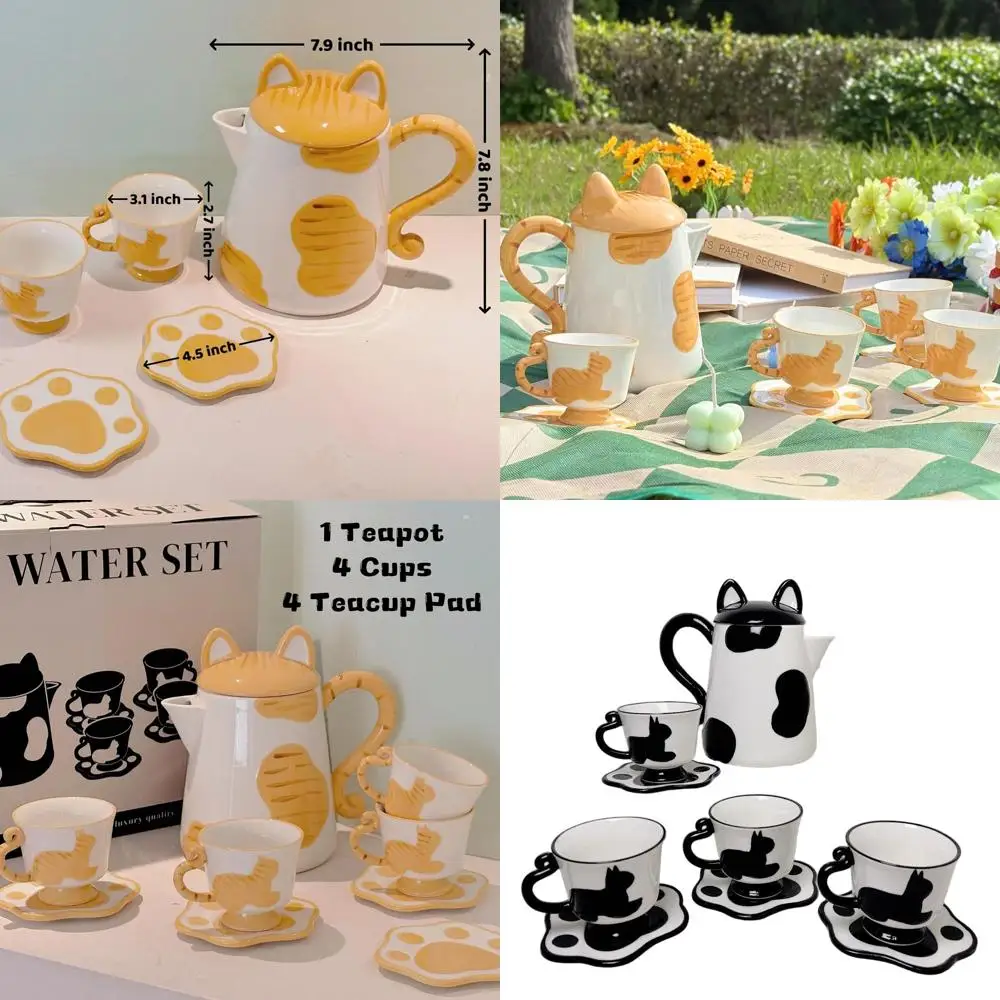 Очаровательный набор кружек и блюдец для чая с черной кошачьей лапой, 4 предмета, идеальный подарок для любителей кошек
Очаровательный набор кружек и блюдец для чая с черной кошачьей лапой, 4 предмета, идеальный подарок для любителей кошек