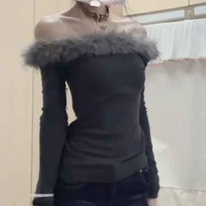 Retro Off The Shoulder Long Sleeves Knitted Top Women Chic Sensibility Plush Patchwork Solid Color Pullover Top Spring Autumn
Retro Off The Shoulder Long Sleeves Knitted Top Women Chic Sensibility Plush Patchwork Solid Color Pullover Top Spring Autumn