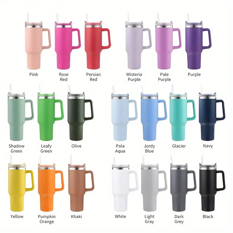 Elegant 40oz Insulated Tumbler - Reusable Stainless Steel Travel Mug with Handle & Straw Lid, Shatterproof and BPA-Free
Elegant 40oz Insulated Tumbler - Reusable Stainless Steel Travel Mug with Handle & Straw Lid, Shatterproof and BPA-Free