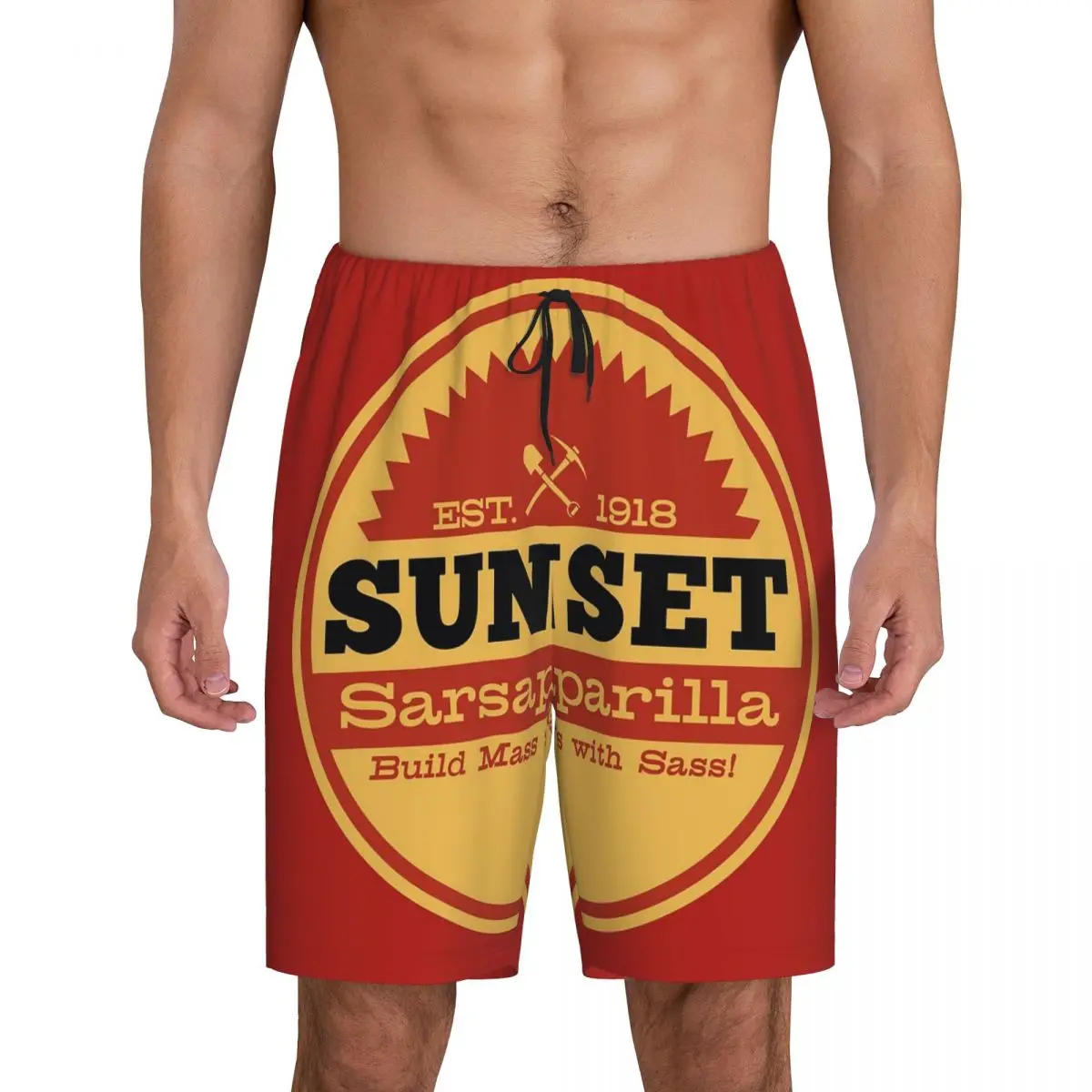 Мужские шорты для сна и отдыха с винтажным логотипом Sarsaparilla, имитирующим закат, в стиле пижамных брюк
Мужские шорты для сна и отдыха с винтажным логотипом Sarsaparilla, имитирующим закат, в стиле пижамных брюк