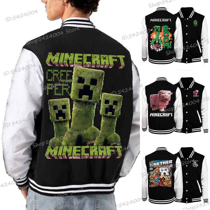 Funny Minecraft Print Baseball Jacket Men Women Game M-Minecraft Movie Cartoon 3D Graphic Coats Harajuku Uniform Jackets
Funny Minecraft Print Baseball Jacket Men Women Game M-Minecraft Movie Cartoon 3D Graphic Coats Harajuku Uniform Jackets