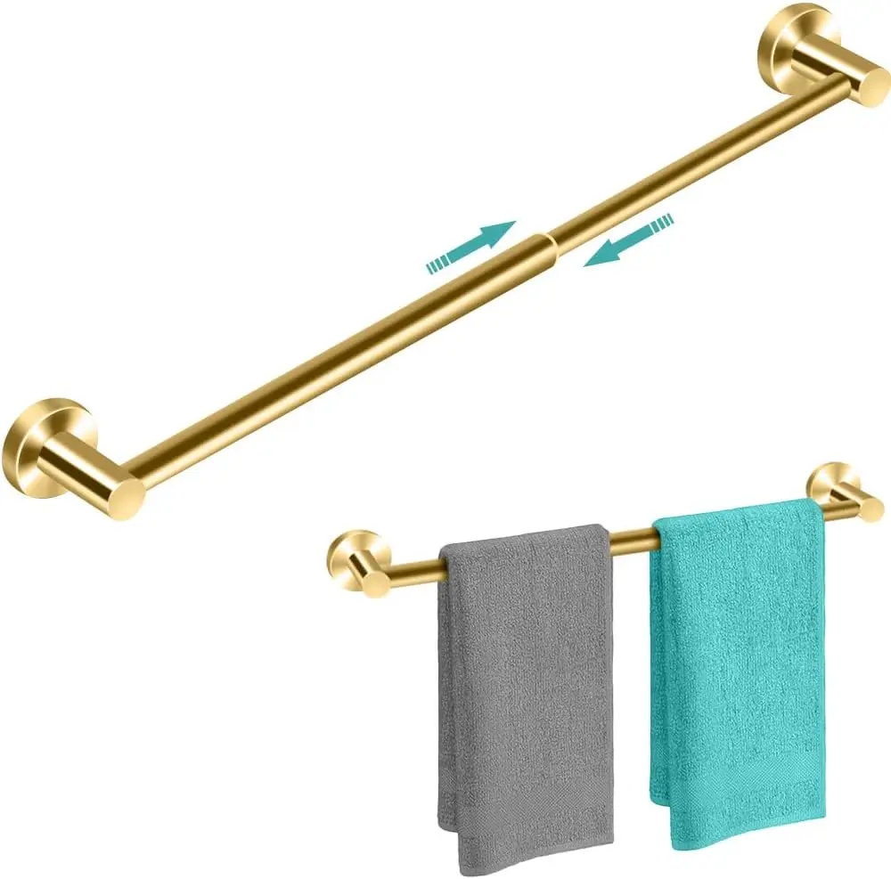 MGahyi Towel Racks for Bathroom-Adjustable Towel Holder(13.18inch-24inch) Sturdy and Rustproof Towel Bar Wall Mounted, Single Towel Bar Rod for Bathroom Accessories (Gold, 1Pack-Towel Bar)
MGahyi Towel Racks for Bathroom-Adjustable Towel Holder(13.18inch-24inch) Sturdy and Rustproof Towel Bar Wall Mounted, Single Towel Bar Rod for Bathroom Accessories (Gold, 1Pack-Towel Bar)
