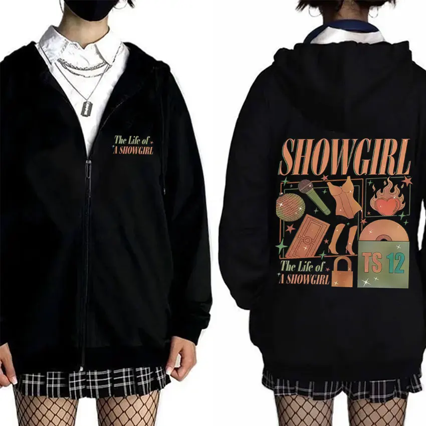 The Life of A Showgirl Zipper Hoodie Men Women Hip Hop Fashion Oversized Zip Up Sweatshirt Casual Cotton Zip Up Jacket Fans Gift
The Life of A Showgirl Zipper Hoodie Men Women Hip Hop Fashion Oversized Zip Up Sweatshirt Casual Cotton Zip Up Jacket Fans Gift