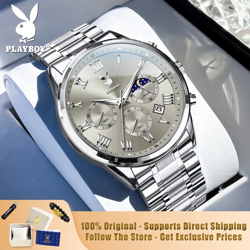 PLAYBOY 3091 Brand original authentic watches for man luxury Gift Box Steel band multifunctional quartz men's watch
PLAYBOY 3091 Brand original authentic watches for man luxury Gift Box Steel band multifunctional quartz men's watch