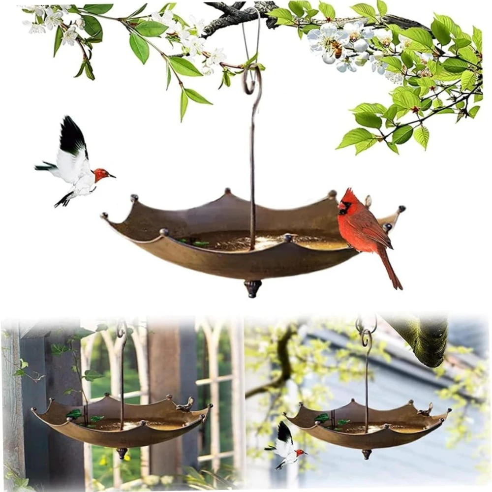 Bird Feeder - Umbrella-shaped Hanging Bird Trough Ironwork for Outdoor Bird Bath Drinker Garden Yard Decoration Home & Garden
Bird Feeder - Umbrella-shaped Hanging Bird Trough Ironwork for Outdoor Bird Bath Drinker Garden Yard Decoration Home & Garden