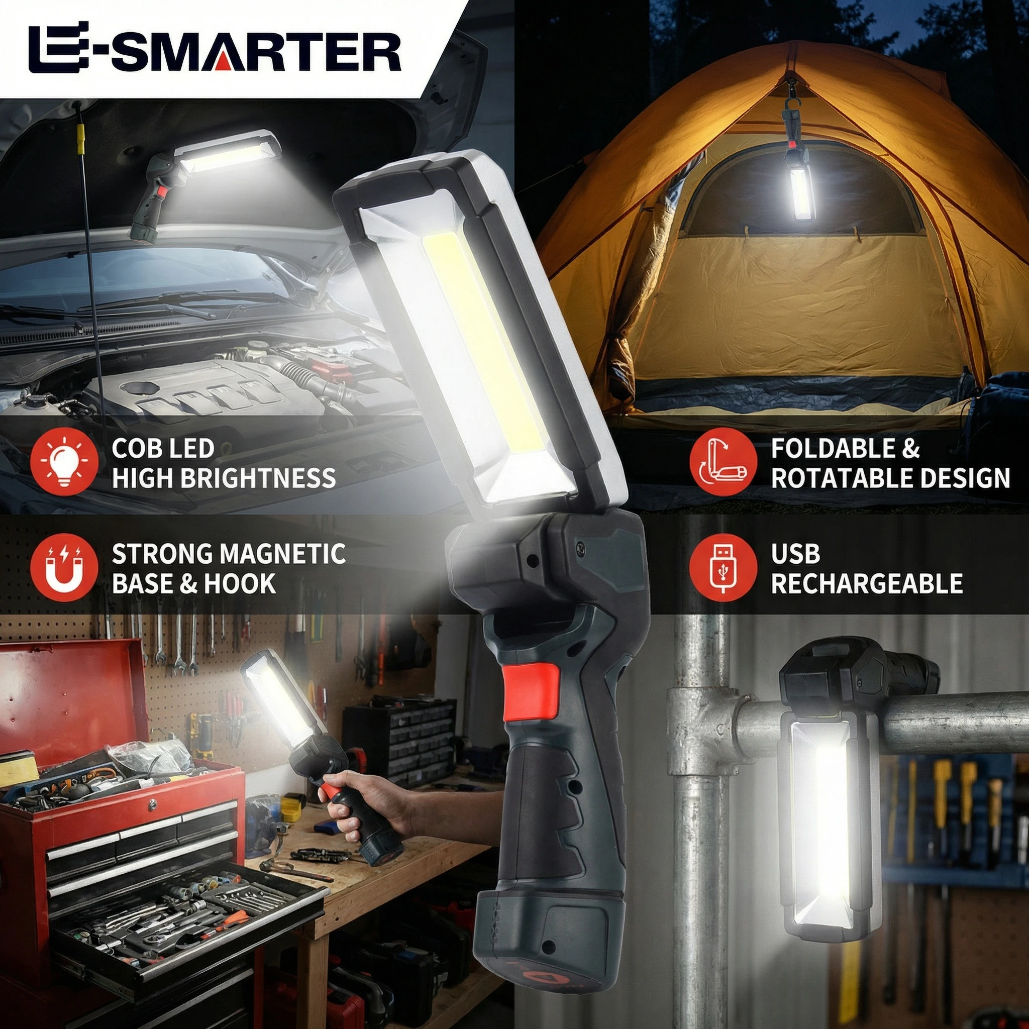 Портативный светодиодный рабочий фонарь COB для автомобиля, гаража, механика, с USB-зарядкой, инспекционный фонарь, аварийный проблесковый маячок для автомобиля
Портативный светодиодный рабочий фонарь COB для автомобиля, гаража, механика, с USB-зарядкой, инспекционный фонарь, аварийный проблесковый маячок для автомобиля