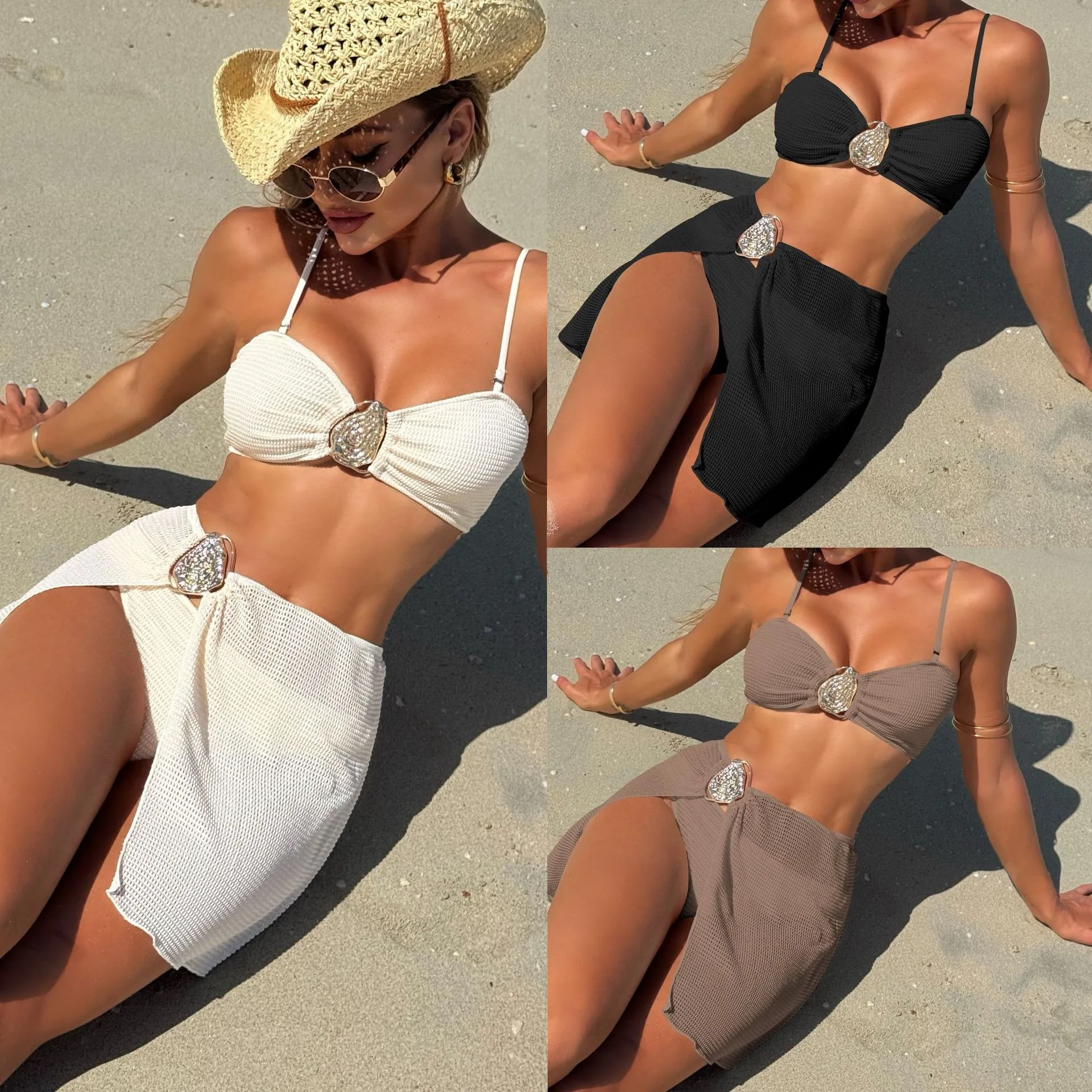Swimwear 2026 Bikini Women's Two-piece Bikinis Black Thin Straps Bikini Set Ruched Front High Waist Two Piece Swimsuit White
Swimwear 2026 Bikini Women's Two-piece Bikinis Black Thin Straps Bikini Set Ruched Front High Waist Two Piece Swimsuit White