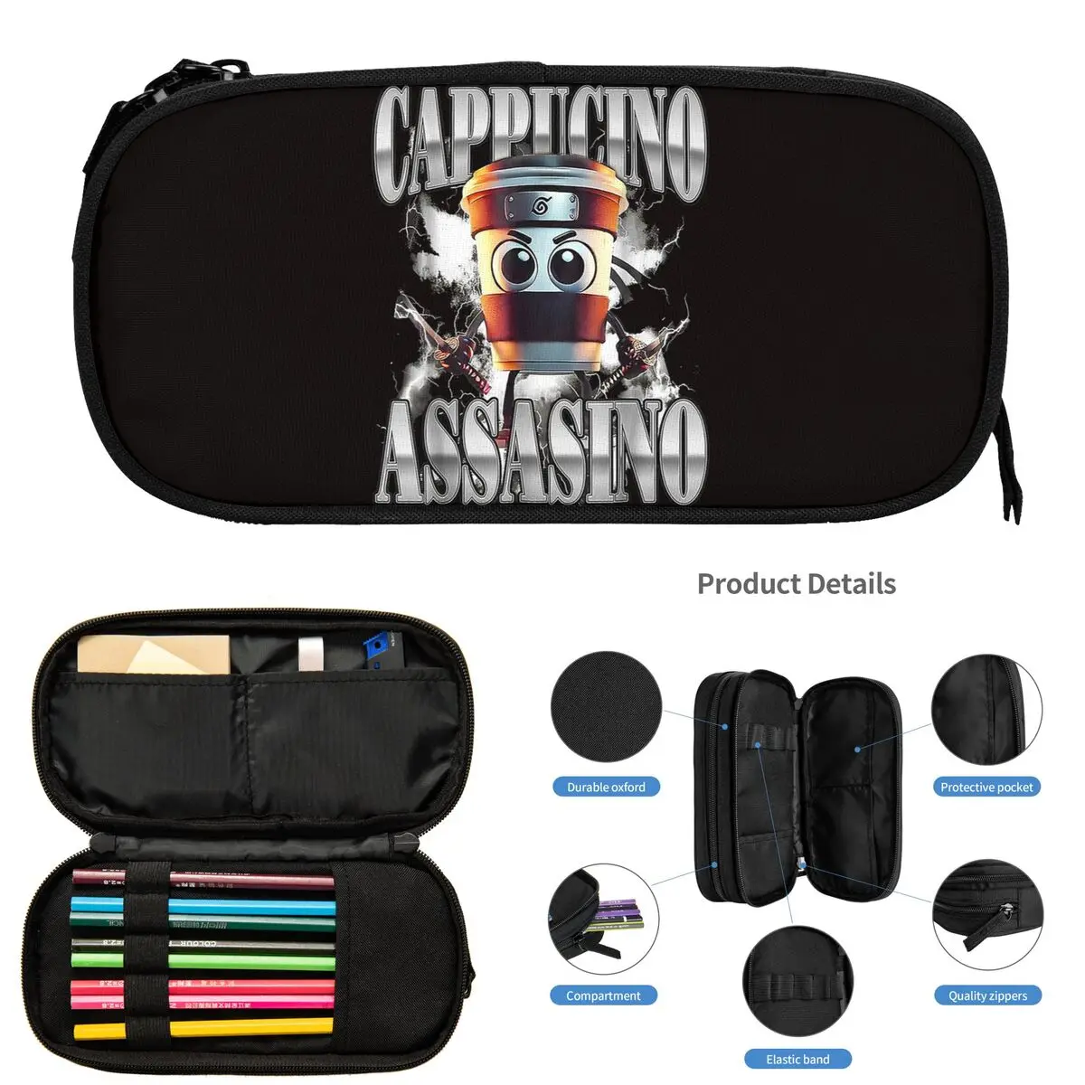 Пеналы Cappuccino Assassino Italian Brainrot для студентов, подарочные пеналы-коробки, пеналы-косметички большой вместимости
Пеналы Cappuccino Assassino Italian Brainrot для студентов, подарочные пеналы-коробки, пеналы-косметички большой вместимости
