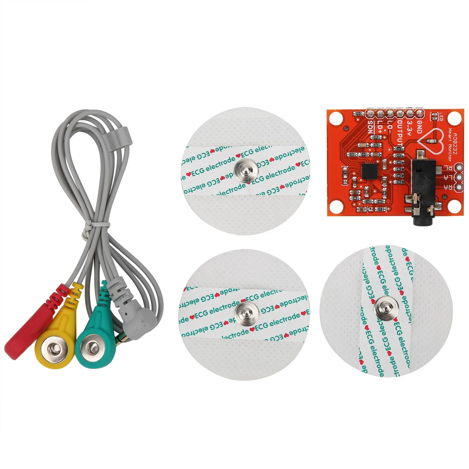AD8232 Module ECG Sensor Kit Heart Rate Monitor Measurement with Electrode Line DC3.3V
AD8232 Module ECG Sensor Kit Heart Rate Monitor Measurement with Electrode Line DC3.3V