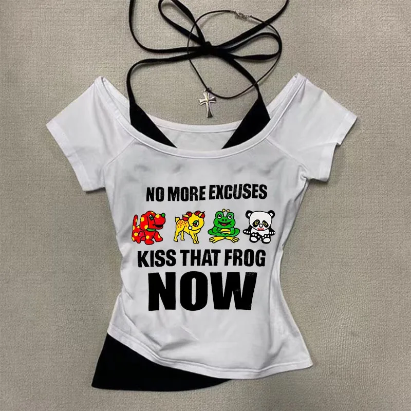 Summer gothic street fashion casual halter t-shirt punk retro hand-painted pattern print ladies short sleeve tops Y2k clothing
Summer gothic street fashion casual halter t-shirt punk retro hand-painted pattern print ladies short sleeve tops Y2k clothing