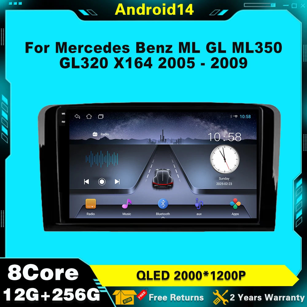 For Mercedes Benz M-Class W164 GL-Class X164 2005-2009 ML GL Car Radio Multimedia Player Navigation GPS Carplay wifi Screen
For Mercedes Benz M-Class W164 GL-Class X164 2005-2009 ML GL Car Radio Multimedia Player Navigation GPS Carplay wifi Screen