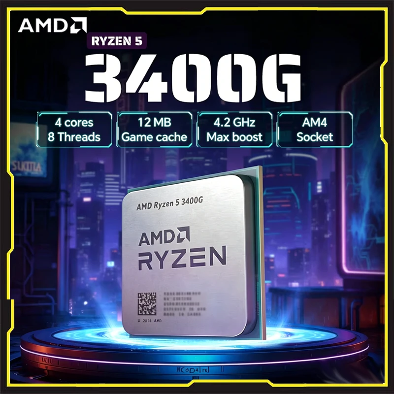 AMD Ryzen 5 3400G 3.7GHz 4 Core 8 Thread 65W AM4 Integrated Graphics CPU YD3400C5M4MFH Desktop Loose Pieces
AMD Ryzen 5 3400G 3.7GHz 4 Core 8 Thread 65W AM4 Integrated Graphics CPU YD3400C5M4MFH Desktop Loose Pieces