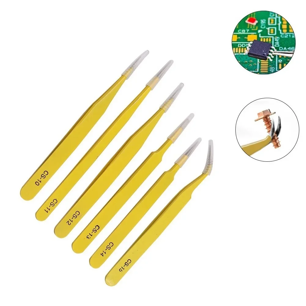 Anti-static Tweezers Stainless Steel Industrial Tweezer Precision Curved Straight Tip Forcep Mechanic Phone PCB Repair Hand Tool
Anti-static Tweezers Stainless Steel Industrial Tweezer Precision Curved Straight Tip Forcep Mechanic Phone PCB Repair Hand Tool