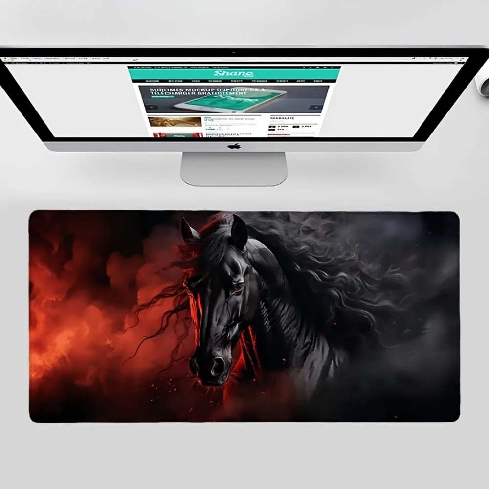 The black horse pattern multi-functional design mouse pad is a suitable anti-slip rubber keyboard pad for gaming and office use
The black horse pattern multi-functional design mouse pad is a suitable anti-slip rubber keyboard pad for gaming and office use