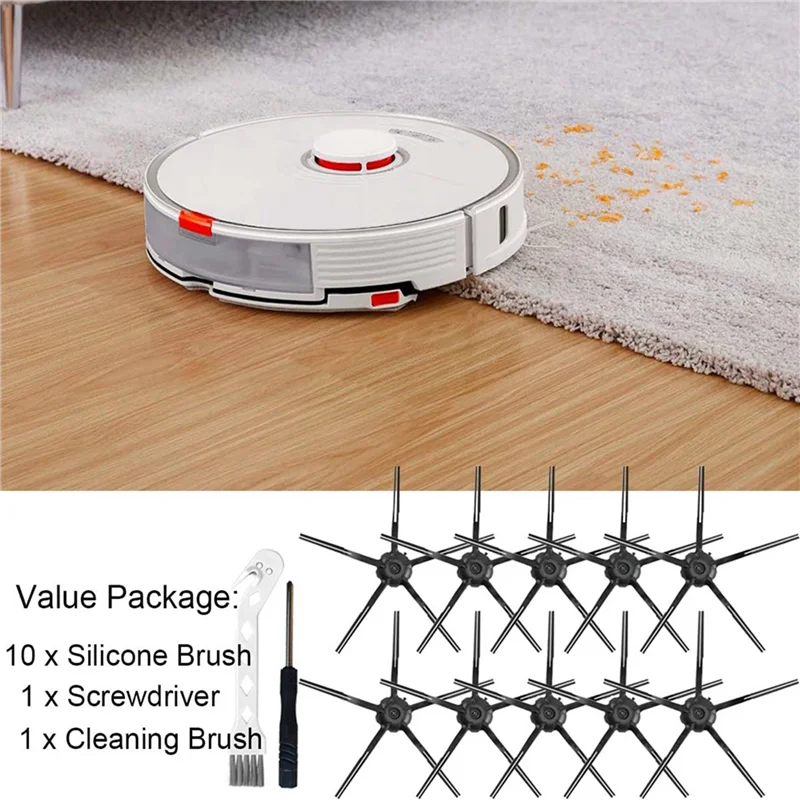 ABRS-20Pcs Black Soft Silicone Side Brush For Roborock S7 S6 Maxv S6 S6 Pure E4 S4 Max S4 S5 Max S5 Robot Vacuum Cleaner
ABRS-20Pcs Black Soft Silicone Side Brush For Roborock S7 S6 Maxv S6 S6 Pure E4 S4 Max S4 S5 Max S5 Robot Vacuum Cleaner