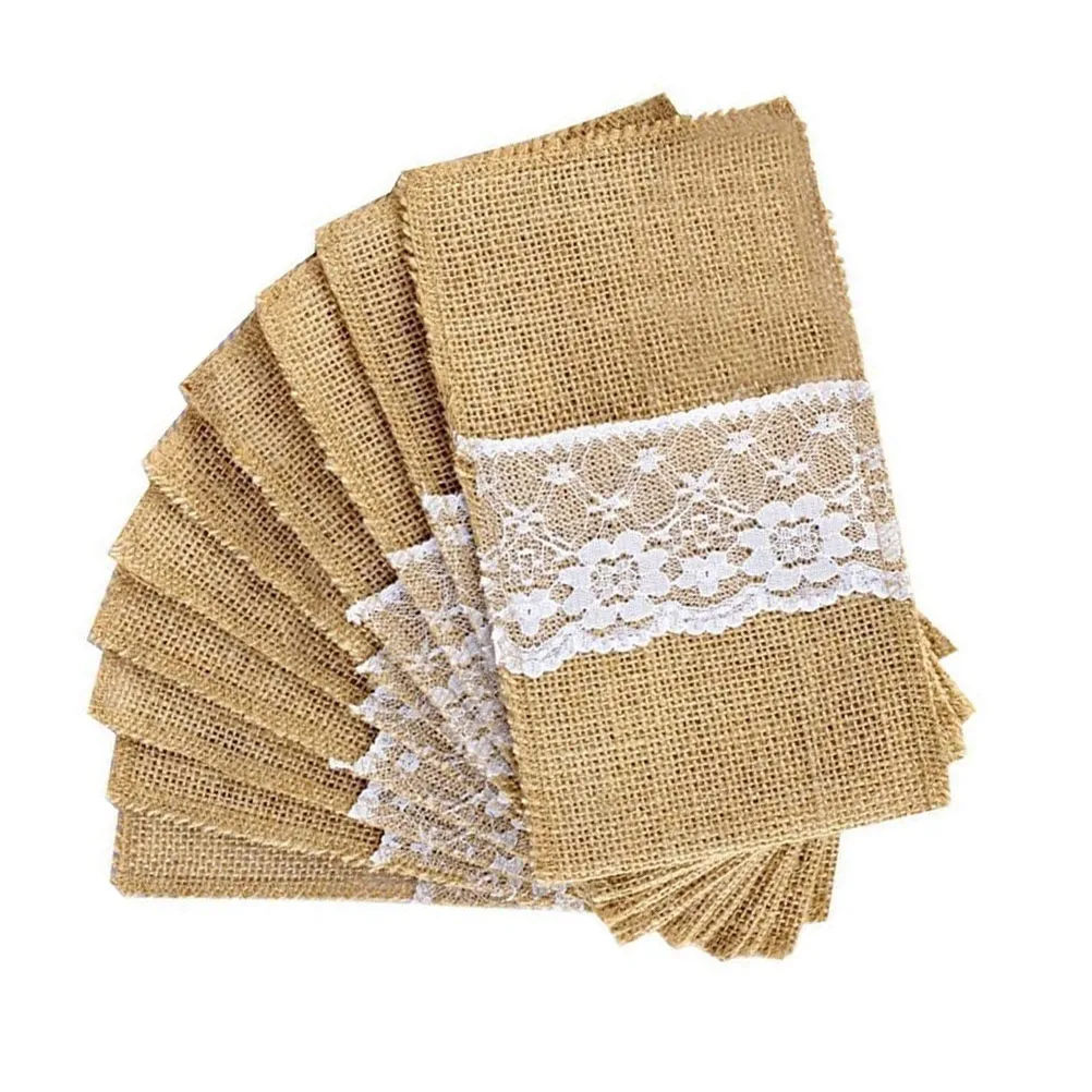 10 Pcs Cutlery Bag Tableware Storage Bride Silverware Fork Spoon Holder Jute Creative Design Wedding Party
10 Pcs Cutlery Bag Tableware Storage Bride Silverware Fork Spoon Holder Jute Creative Design Wedding Party