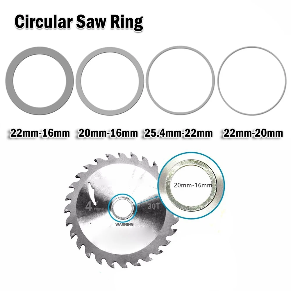 For Circular Saw Ring Converter Kit 4Pcs Heavy Duty Metal Construction Sizes 20 16mm 22 16mm 22 20mm 22 25 4mm
For Circular Saw Ring Converter Kit 4Pcs Heavy Duty Metal Construction Sizes 20 16mm 22 16mm 22 20mm 22 25 4mm