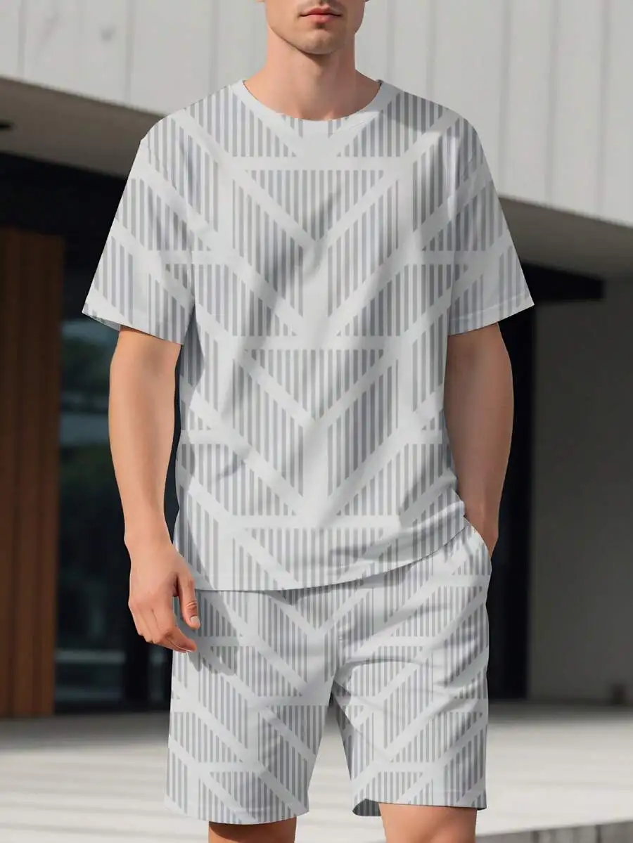 Mens Geometric Pattern Short Sleeve T-Shirt And Shorts Set Casual Comfortable Outfit
Mens Geometric Pattern Short Sleeve T-Shirt And Shorts Set Casual Comfortable Outfit
