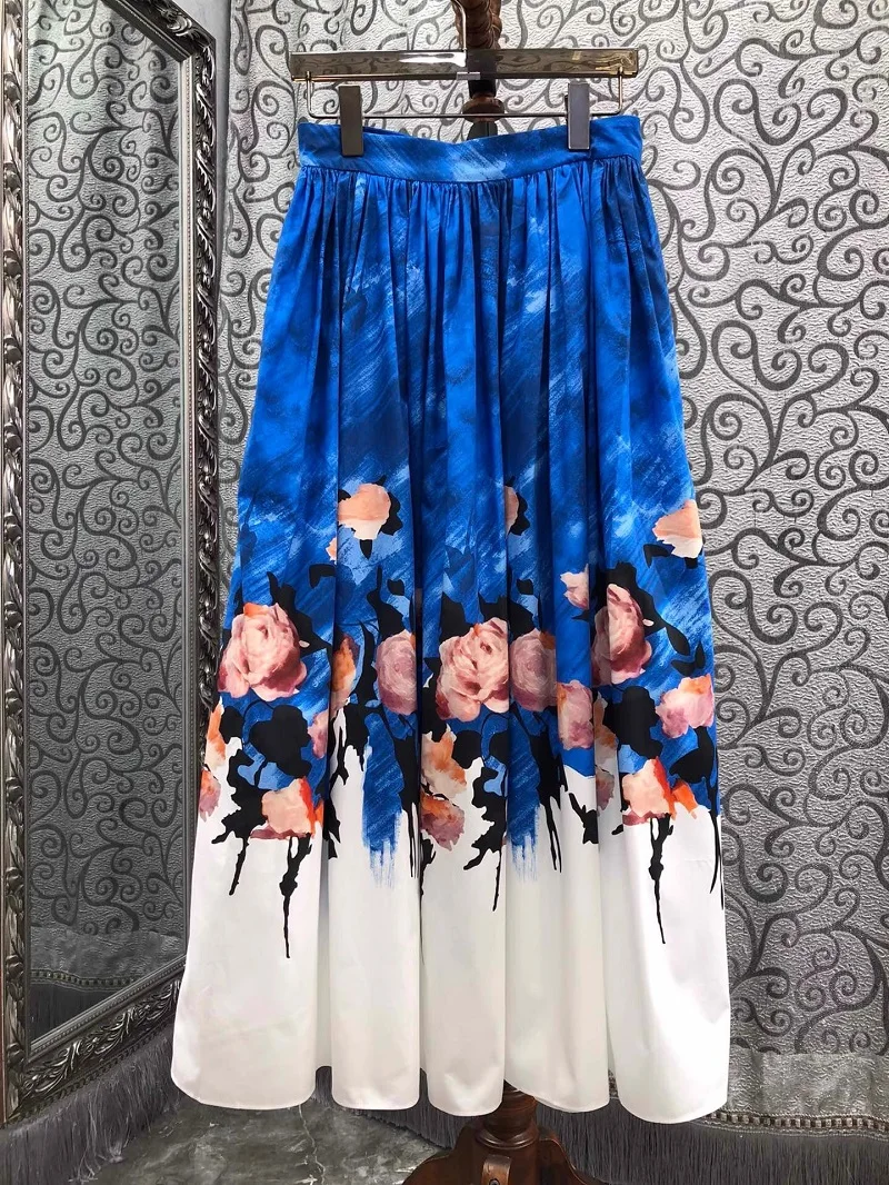 100%Cotton Long Skirt 2025 Spring Fashion Lady Pocket Patchwork Charming Floral Print Blue White Color Block Long Maxi Skirt
100%Cotton Long Skirt 2025 Spring Fashion Lady Pocket Patchwork Charming Floral Print Blue White Color Block Long Maxi Skirt