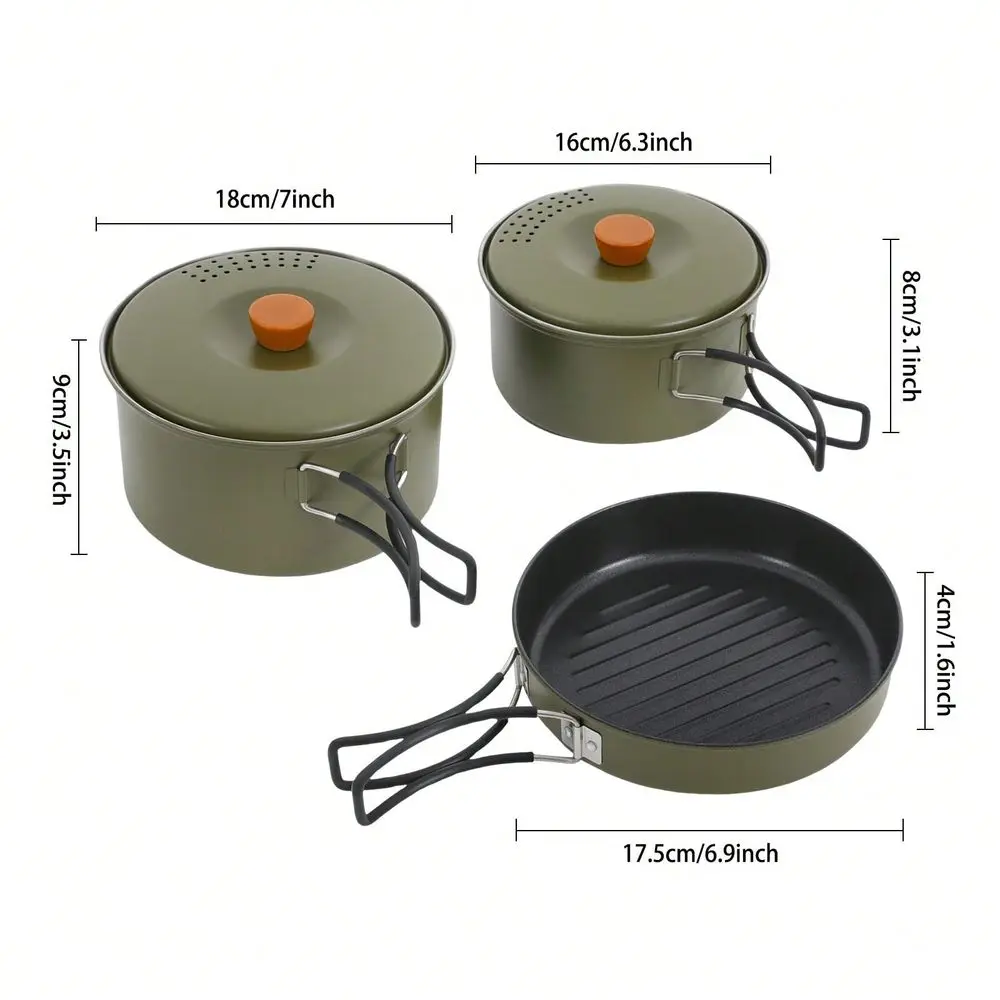 RibasuBB Portable 3-Piece 304 Stainless Steel Camping Cookware Set With Nonstick Frying Pan, Nesting Pots, Silicone Handle & Ca
RibasuBB Portable 3-Piece 304 Stainless Steel Camping Cookware Set With Nonstick Frying Pan, Nesting Pots, Silicone Handle & Ca